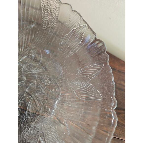 2pc Set Of Arcoroc France Canterbury  Crocus Clear Serving Bowl & Platter - Picture 4 of 12